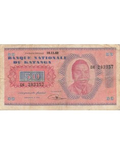 Katanga 50 Francs - Moïse Tshombé - 1960 - P.7 50 francs 1960