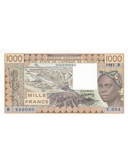 BCEAO 1000 Francs - Bénin - 1981 - P.207B 1000 francs 1981
