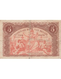 Belgique 5 Francs - 01-07-1914 - P.74 5 francs 1914 2