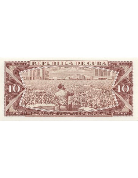général cubain 10 Pesos - Maximo Gomez - 1984 - Remplacement - P.104 10 pesos 1984