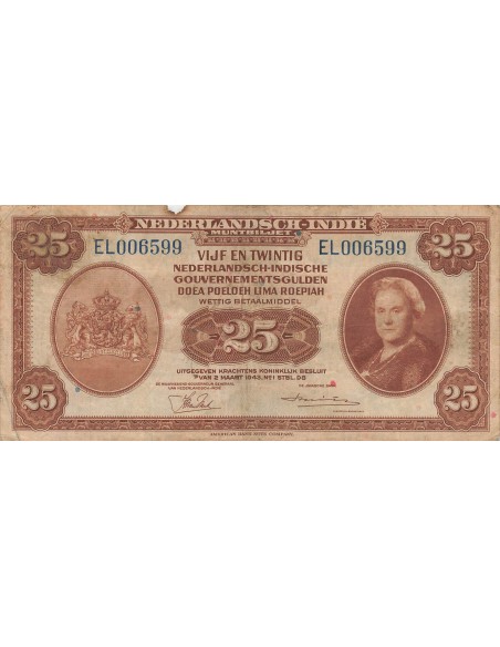 Indes Néerlandaises Wilhelmina I 25 Gulden - Wilhelmina - 02-03-1943 - P.115 25 gulden 1943