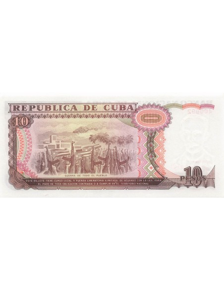 général cubain 10 Pesos - Maximo Gomez - 1991 - Remplacement - P.109 10 pesos 1991