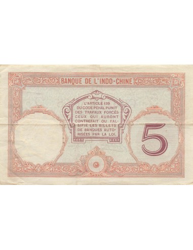 Tahiti 5 Francs - Femme casquée -  ND (1927) - P.11 5 francs 1927