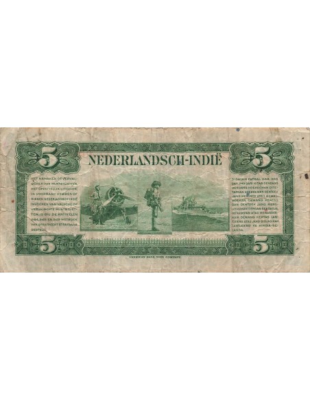 Indes Néerlandaises Wilhelmina I 5 Gulden - Wilhelmina - 02-03-1943 - P.113 5 gulden 1943