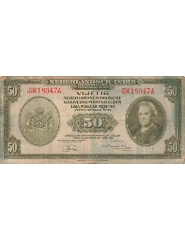 Indes Néerlandaises Wilhelmina I 50 Gulden - Wilhelmina - 02-03-1943 - P.116 50 gulden 1943