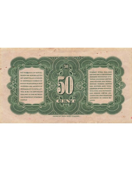 Indes Néerlandaises Wilhelmina I 50 Cent - Wilhelmina - 02-03-1943 - P.110 50 cent 1943