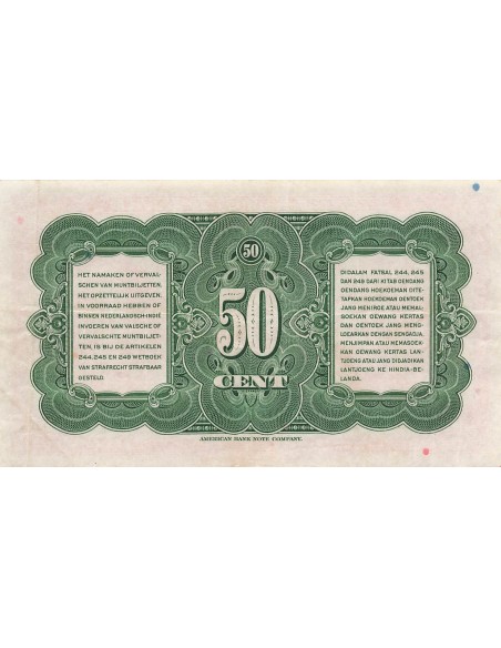 Indes Néerlandaises Wilhelmina I 50 Cent - Wilhelmina - 02-03-1943 - P.110 50 cent 1943