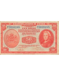 Indes Néerlandaises Wilhelmina I 50 Cent - Wilhelmina - 02-03-1943 - P.110 50 cent 1943
