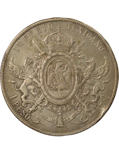 Mexique Maximilien I du Mexique Maximilien - Peso Argent - 1867 Mo Mexico 1 peso Argent 1867 Mo Mexico City