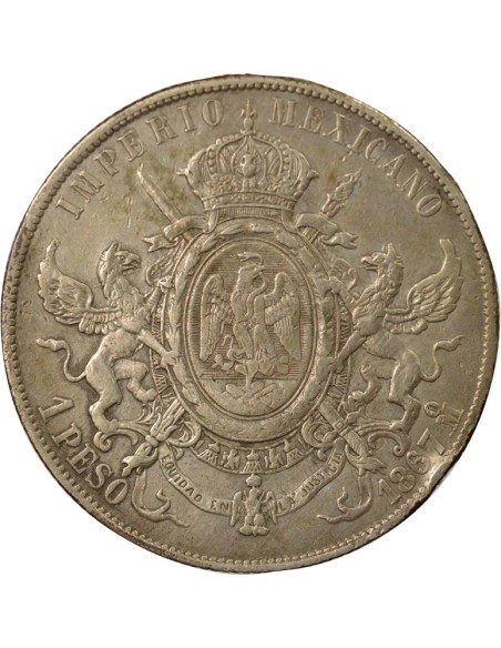 Mexique Maximilien I du Mexique Maximilien - Peso Argent - 1867 Mo Mexico 1 peso Argent 1867 Mo Mexico City