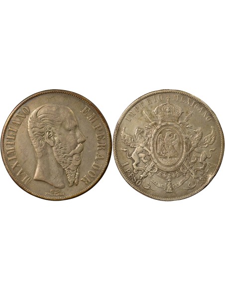 Mexique Maximilien I du Mexique Maximilien - Peso Argent - 1867 Mo Mexico 1 peso Argent 1867 Mo Mexico City