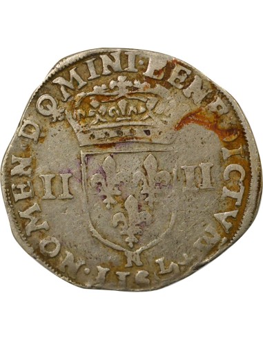 Roi de Navarre et de France A la Croix Feuillue 1/4 ecu Argent 1603 N Montpellier