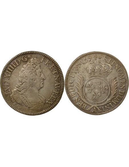 Louis XIV Aux Palmes 1/2 ecu Argent 1694 A - Paris