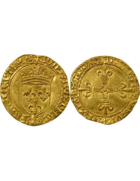 Louis XII au Soleil 1 ecu d'or Or 1498-1507 K Bordeaux