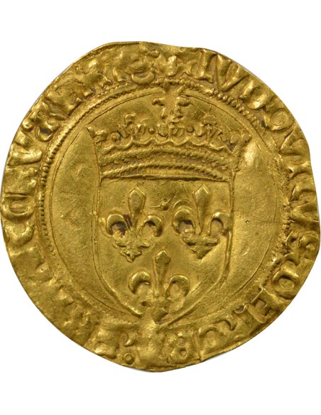 Louis XII au Soleil 1 ecu d'or Or 1498-1507 K Bordeaux