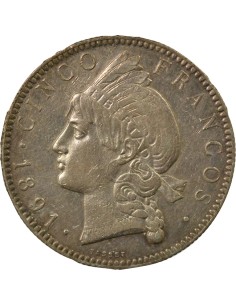 République dominicaine 5 Francos Argent - 1891 A Paris 5 Francos Argent 1891 A - Paris 2
