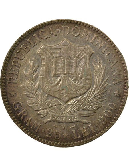 République dominicaine 5 Francos Argent - 1891 A Paris 5 Francos Argent 1891 A - Paris