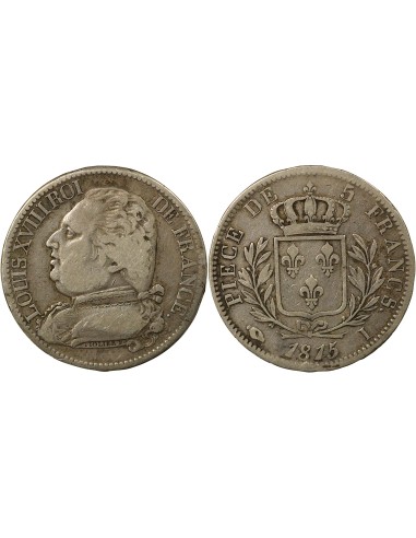 Louis XVIII Au Buste Habillé 5 francs Argent 1815 I Limoges