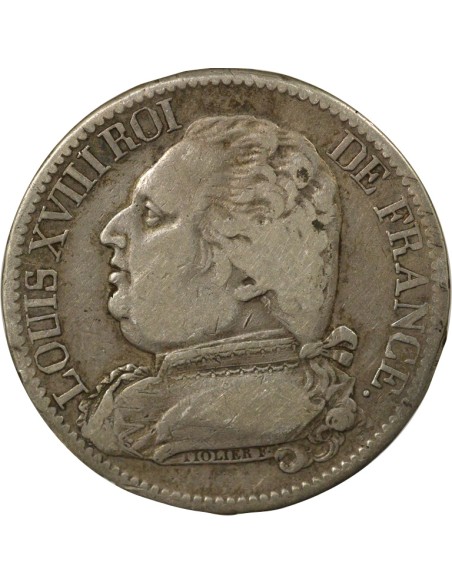 Louis XVIII Au Buste Habillé 5 francs Argent 1815 I Limoges