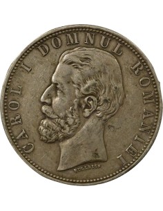 Roumanie Carol I Carol Ier - 5 Lei Argent - 1880 B Bucarest 5 lei Argent 1880 B Bucarest 2