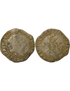 Henri III Au Col Plat 1 franc Argent 1582 L Bayonne