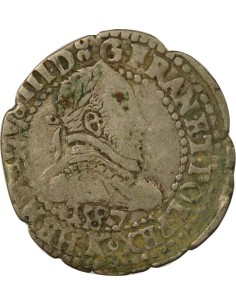 Henri III au Col Plat 1/4 franc Argent 1587 K Bordeaux 2