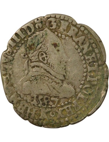 Henri III au Col Plat 1/4 franc Argent 1587 K Bordeaux