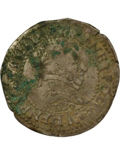 Henri III Au Col Plat 1/2 franc Argent 1589 K Bordeaux 2