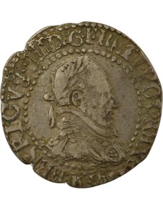 Henri III Au Col Plat 1/4 franc Argent 1587 K Bordeaux 2