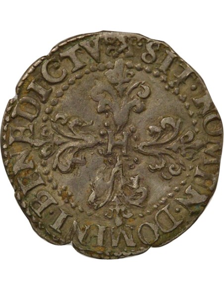 Henri III Au Col Plat 1/4 franc Argent 1587 K Bordeaux