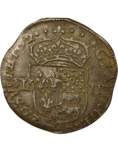 Henri IV - 1/4 Ecu Argent - 1592 Morlaàs 1/4 écu Argent 1592 F Morlaas