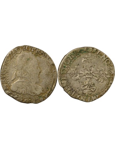 Henri III au Col Fraisé 1/2 franc Argent 1578 K Bordeaux