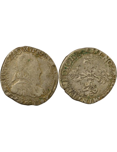 Henri III au Col Fraisé 1/2 franc Argent 1578 K Bordeaux