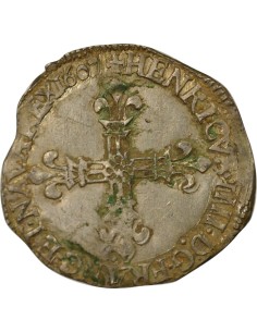 Henri IV - 1/4 Ecu Argent 1607 T Nantes - Croix feuillue 2
