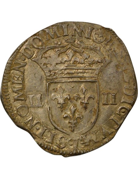Henri IV - 1/4 Ecu Argent 1607 T Nantes - Croix feuillue