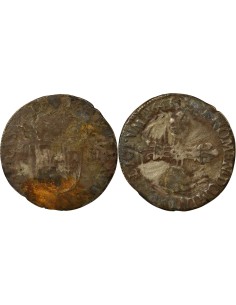 Louis XIII A la Croix fleurdelisée 1/4 ecu Argent 1643 G Poitiers