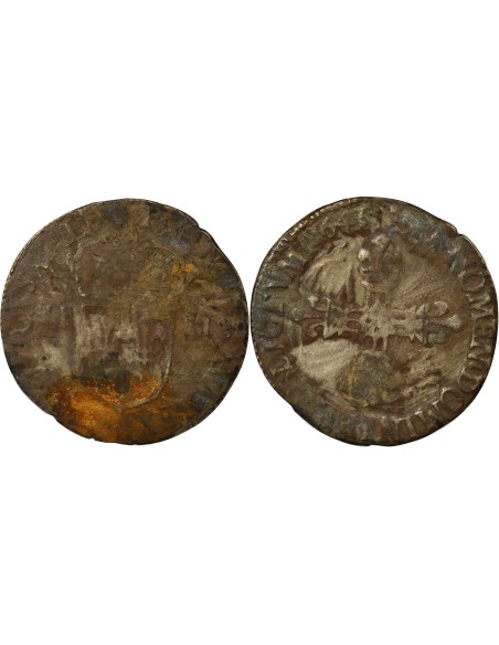 Louis XIII A la Croix fleurdelisée 1/4 ecu Argent 1643 G Poitiers