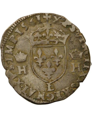 Henri II au nom de Henri II 1/2 teston Argent 1561 L Bayonne