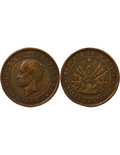 Haïti Fabre Geffrard Fabre Geffrard - 20 Centimes - 1863 Heaton 20 centimes Bronze 1863 H Heaton