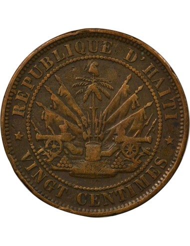 Haïti Fabre Geffrard Fabre Geffrard - 20 Centimes - 1863 Heaton 20 centimes Bronze 1863 H Heaton