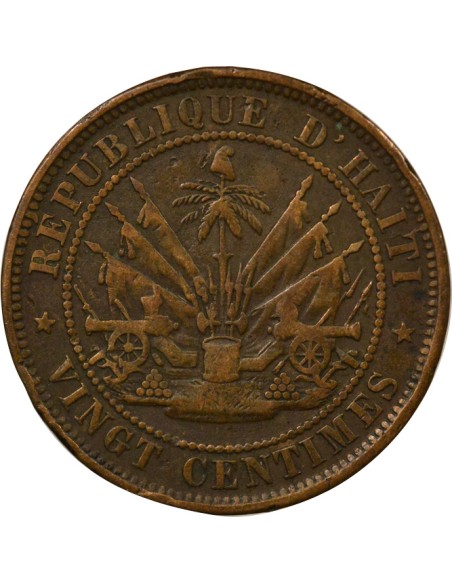 Haïti Fabre Geffrard Fabre Geffrard - 20 Centimes - 1863 Heaton 20 centimes Bronze 1863 H Heaton