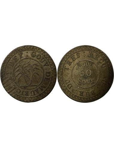 Ile Maurice 50 Sous Argent - 1822 Calcutta 50 sous Argent 1822 Calcutta