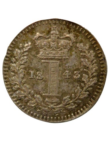 1er Portrait 1 penny Argent 1843 Londres