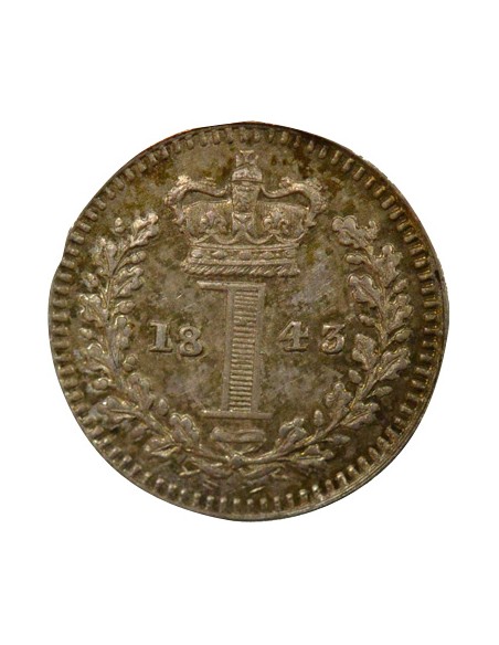 1er Portrait 1 penny Argent 1843 Londres