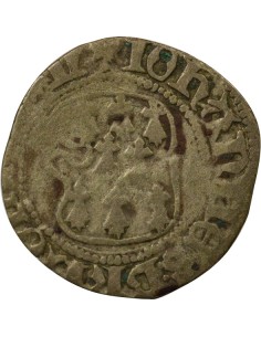 Duché de Bretagne Jean V dit le Sage à la Targe 1 blanc Billon 1434-1442 T Nantes 2