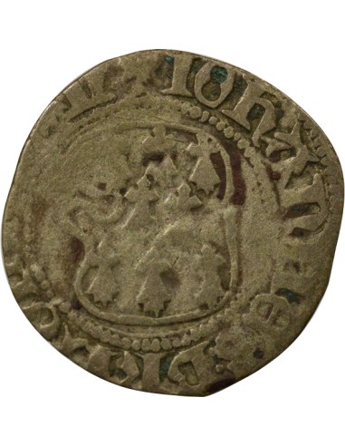 Duché de Bretagne Jean V dit le Sage à la Targe 1 blanc Billon 1434-1442 T Nantes