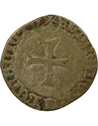 Duché de Bretagne Jean V dit le Sage à la Targe 1 blanc Billon 1434-1442 T Nantes