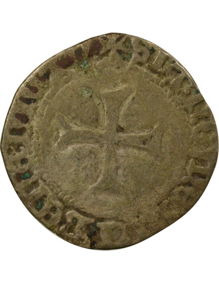 Duché de Bretagne Jean V dit le Sage à la Targe 1 blanc Billon 1434-1442 T Nantes