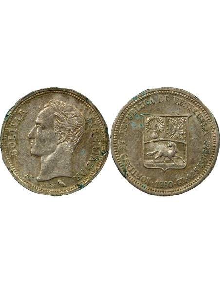Venezuela Simon Bolivar Simon Bolivar - 25 Centimos Argent - 1960 Paris 25  centimos Argent 1960 A Paris