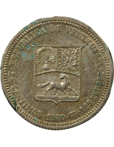 Venezuela Simon Bolivar Simon Bolivar - 25 Centimos Argent - 1960 Paris 25  centimos Argent 1960 A Paris